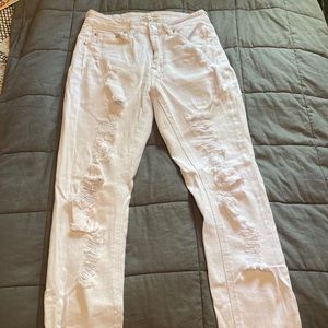 Almost Famous size 1 white ripped jeans